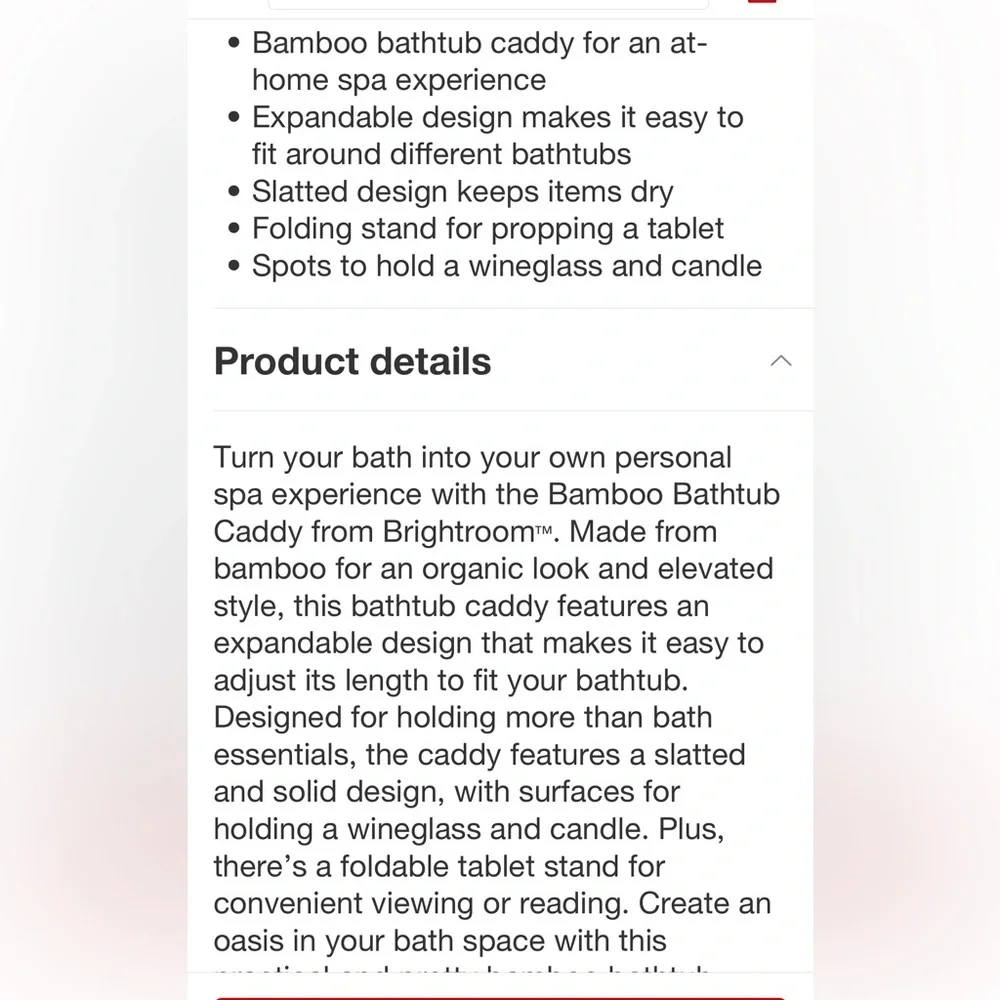 BRIGHTROOM NEW bamboo bathtub caddy